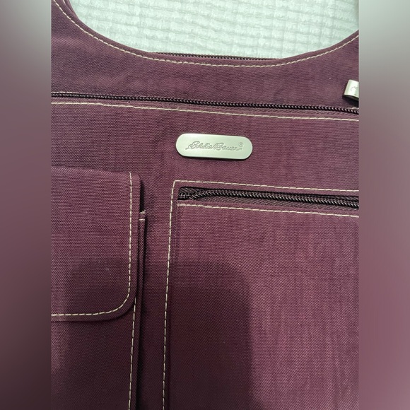 Eddie Bauer Dark Burgundy Crossbody Bag EUC - Picture 2 of 12
